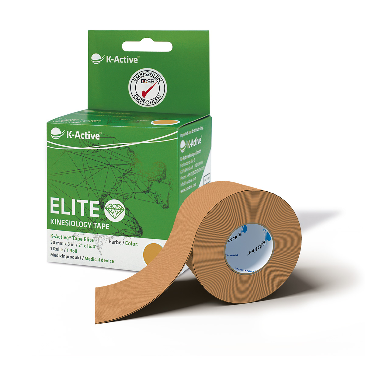 Kactive_Tapeverpackung_Elite_Beige_1er_mitRolle