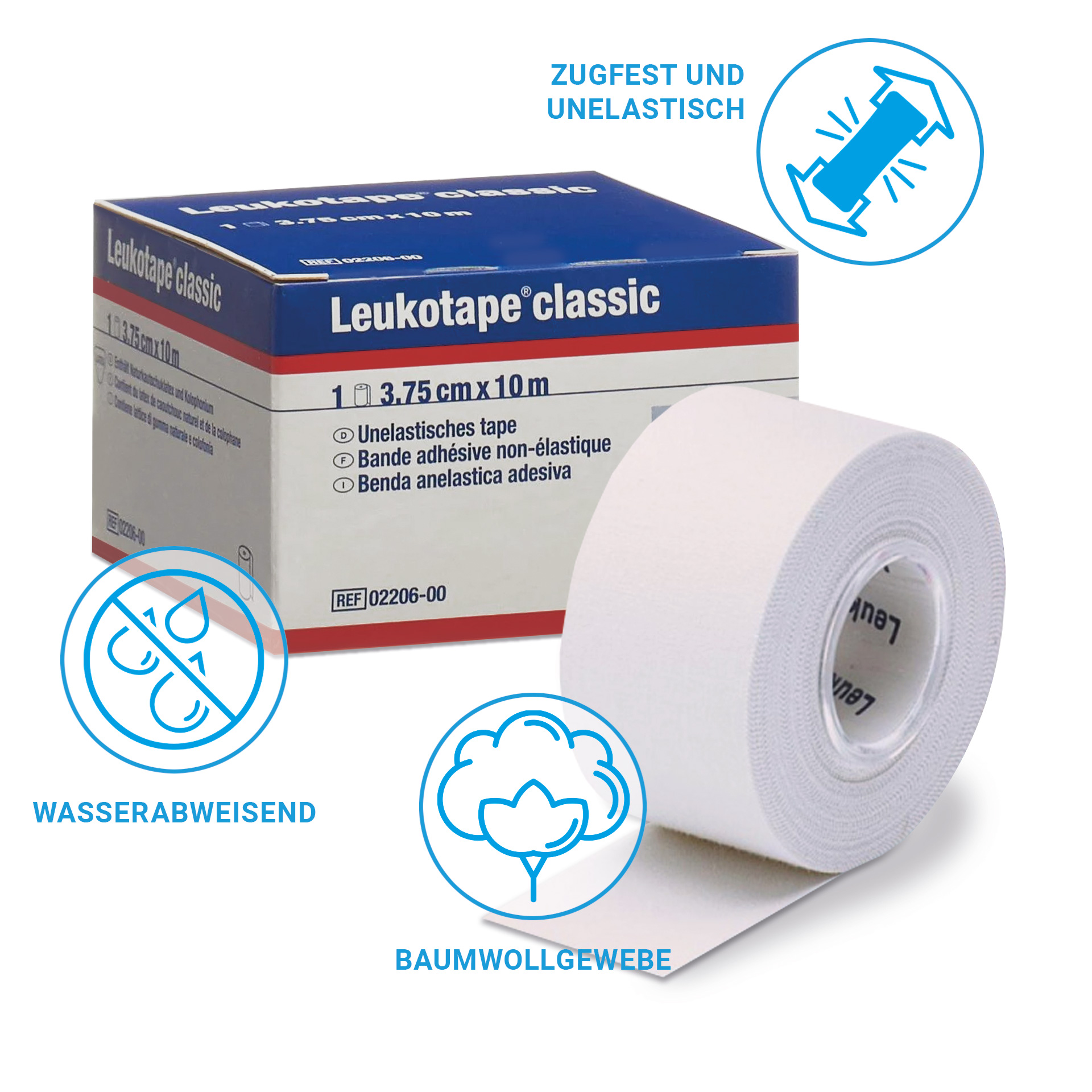 BSN® Leukotape® Classic 12er-Box, 10 m x 3,75 cm - grün (2.Chance)