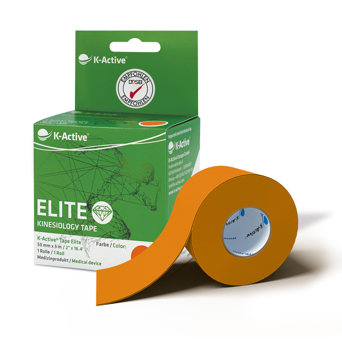 Kactive_Tapeverpackung_Elite_Orange_1er_mitRolle