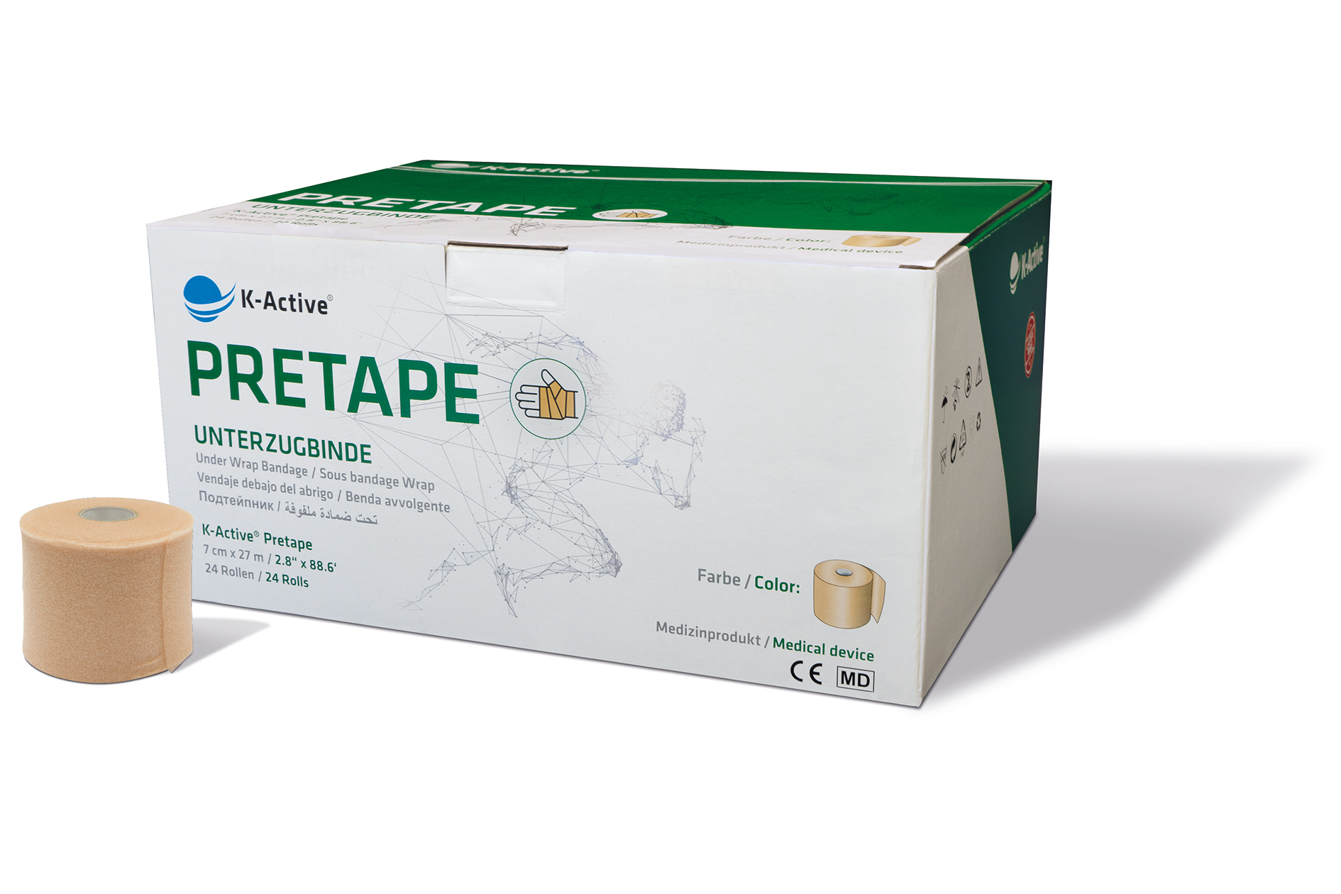 K-Active® PreTape, 7 cm x 27 m, 24er-Box