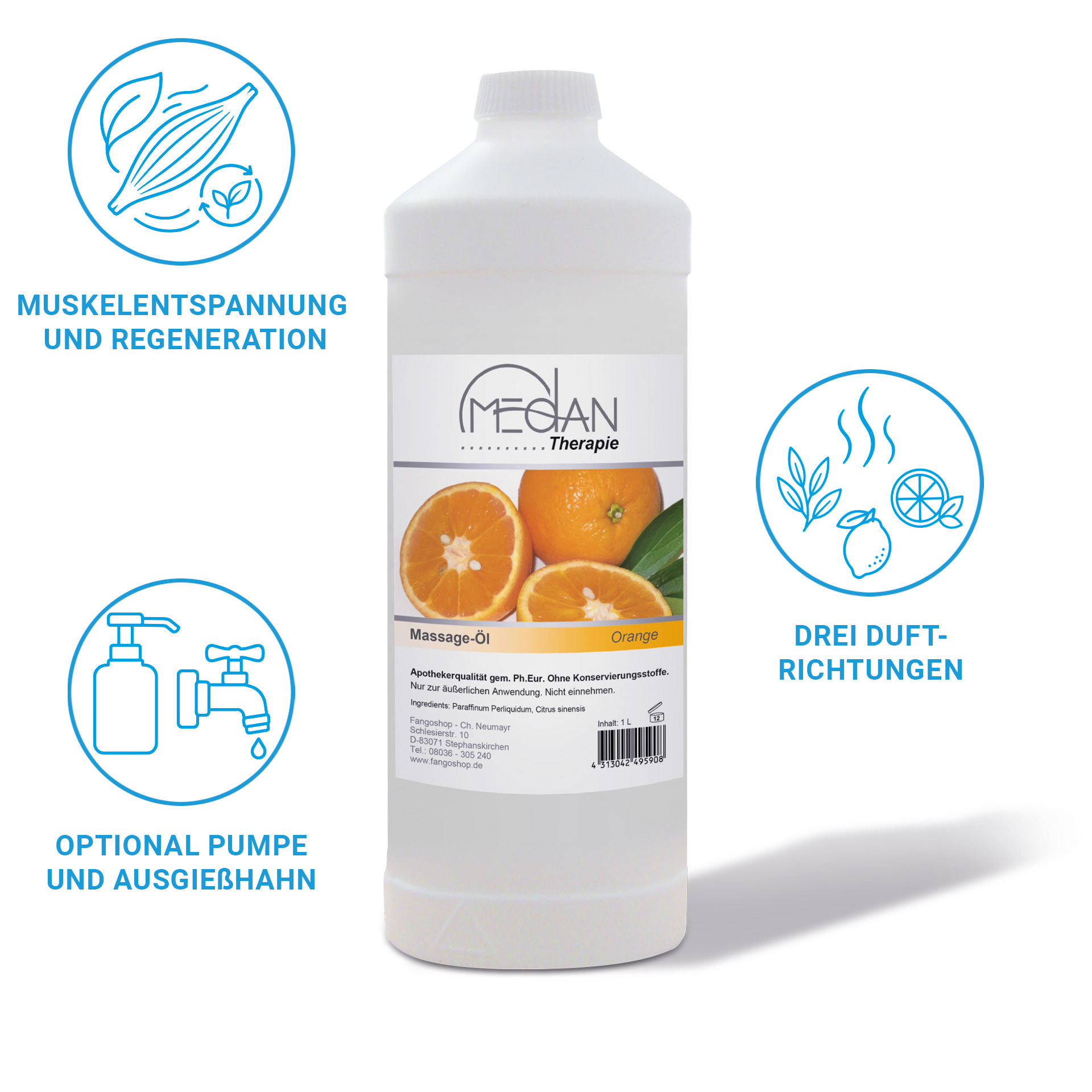 Medan Massageöl Orange 1 Liter