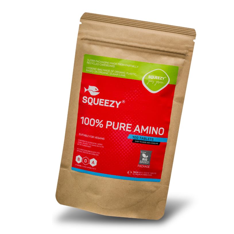 K-Active_31724_Squeezy_PURE_AMINO_Tabletten_V2_Front Squeezy 100% PURE AMINO Bag 100g, Tablets