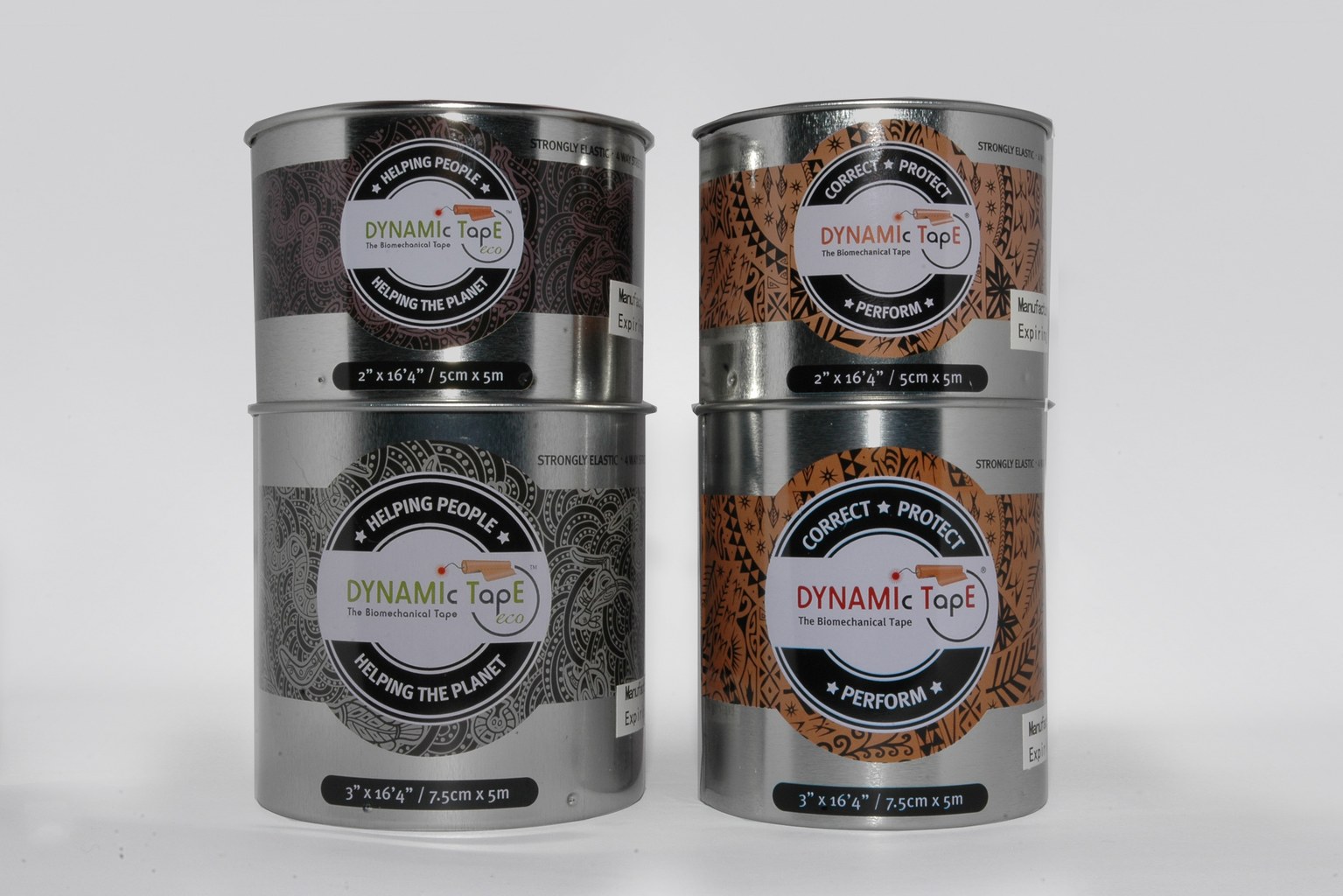 Gestapelte Dosen Dynamic Tape Standard und ECO