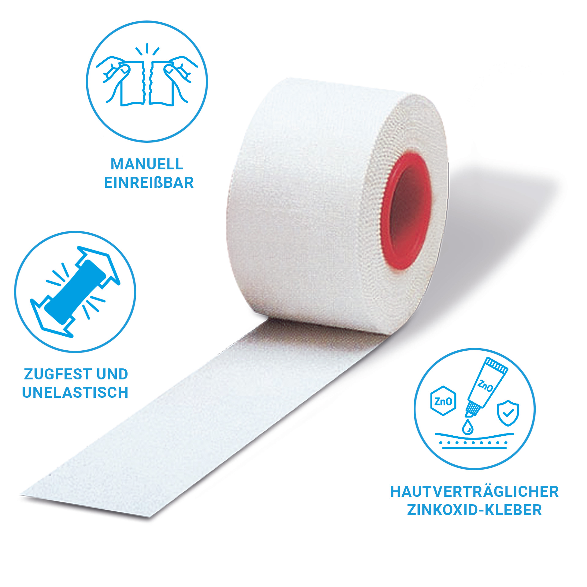 Polysport Sporttape 3,8 cm x 10m, weiß, 30er Box