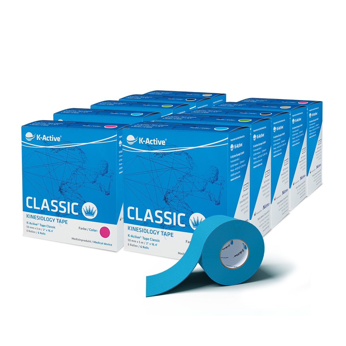 10 x K-Active® Tape Classic 6er-Box BUNT