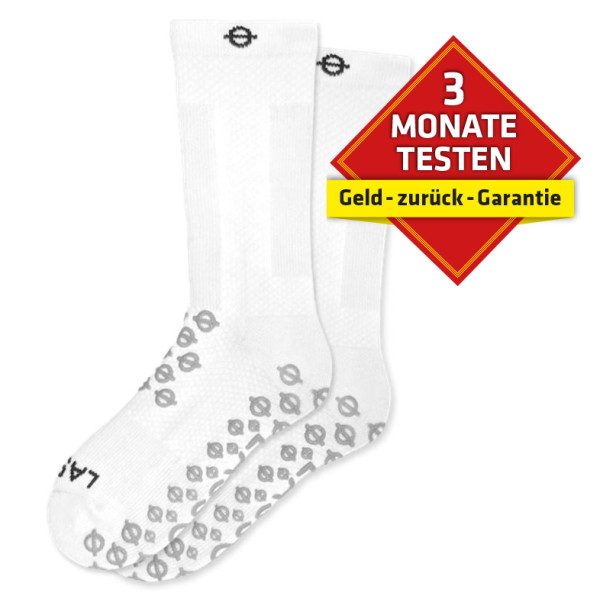 Lasso® compression socks medium length with grip, white