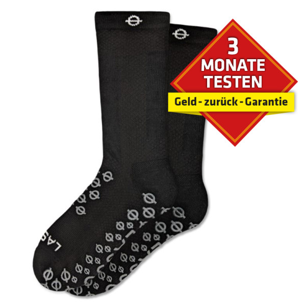 Lasso® compression socks medium length with grip, black