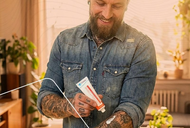 Anwendung einer K-Active Creme am Unterarm